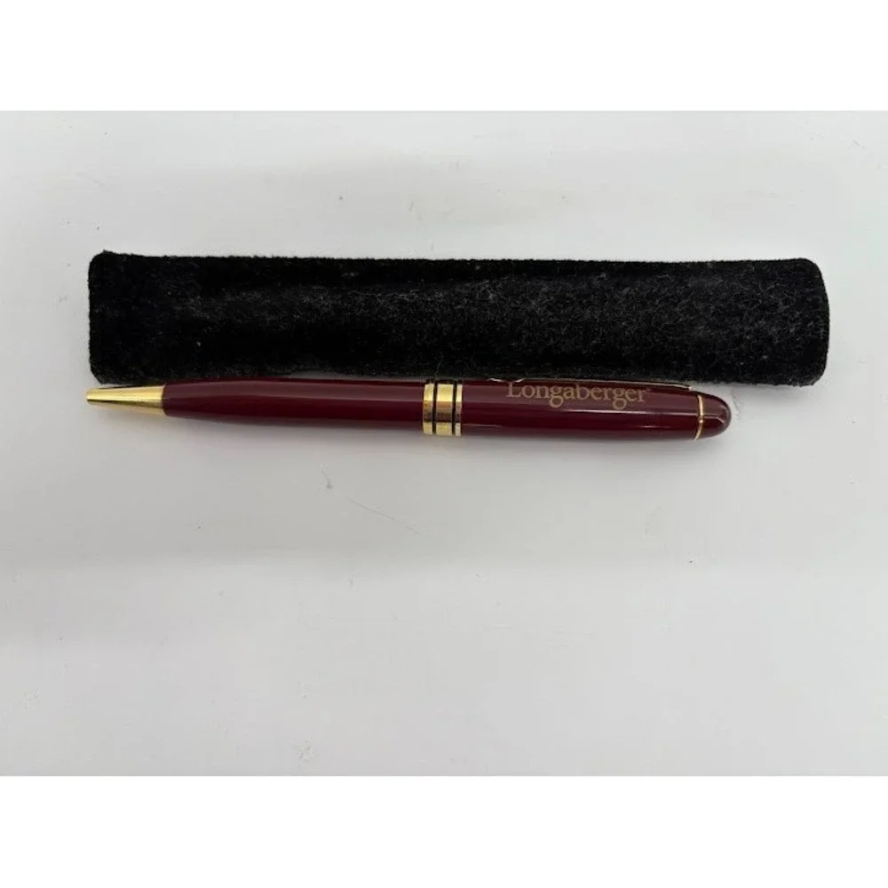 Longaberger Success Start Pen Gold‎ Accent with Felt Pouch Works